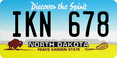 ND license plate IKN678