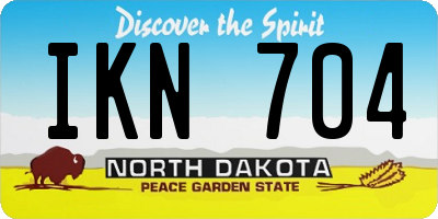 ND license plate IKN704