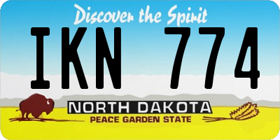 ND license plate IKN774
