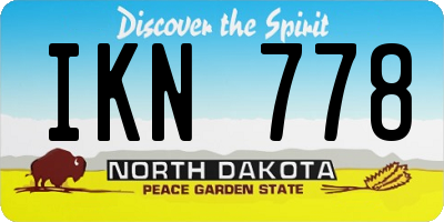 ND license plate IKN778