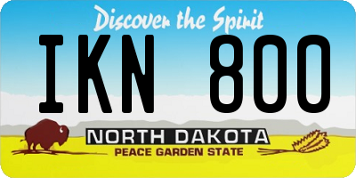 ND license plate IKN800