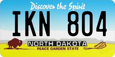 ND license plate IKN804
