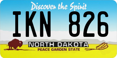 ND license plate IKN826