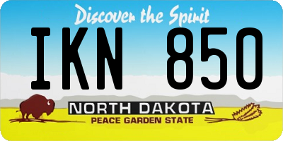 ND license plate IKN850