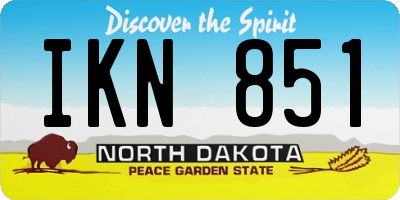 ND license plate IKN851