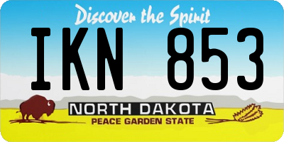 ND license plate IKN853