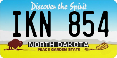 ND license plate IKN854