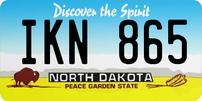 ND license plate IKN865