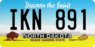 ND license plate IKN891