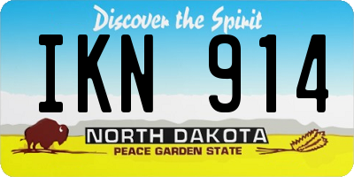 ND license plate IKN914