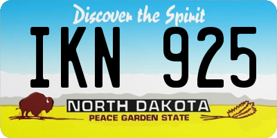 ND license plate IKN925