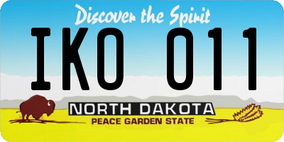 ND license plate IKO011