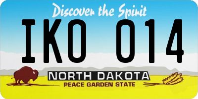 ND license plate IKO014