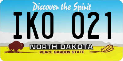 ND license plate IKO021
