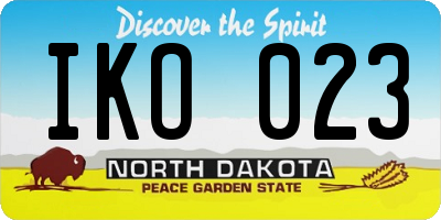 ND license plate IKO023