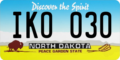 ND license plate IKO030