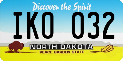 ND license plate IKO032