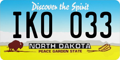 ND license plate IKO033