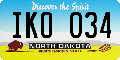ND license plate IKO034