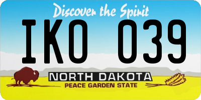 ND license plate IKO039