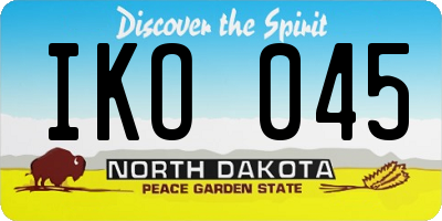 ND license plate IKO045