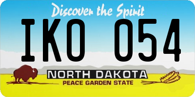 ND license plate IKO054
