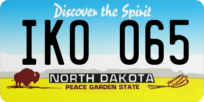 ND license plate IKO065