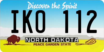 ND license plate IKO112