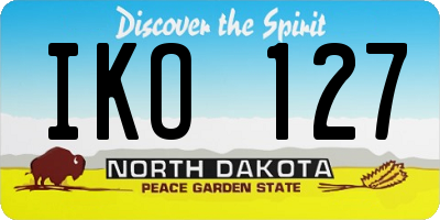 ND license plate IKO127