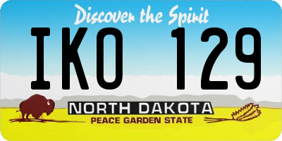ND license plate IKO129