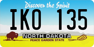 ND license plate IKO135