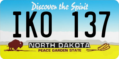 ND license plate IKO137
