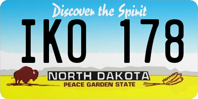 ND license plate IKO178