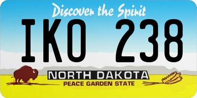 ND license plate IKO238