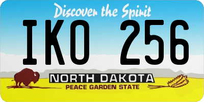 ND license plate IKO256