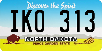 ND license plate IKO313