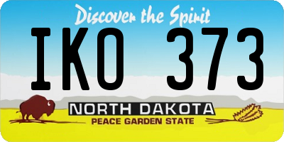 ND license plate IKO373