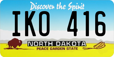 ND license plate IKO416