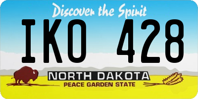 ND license plate IKO428