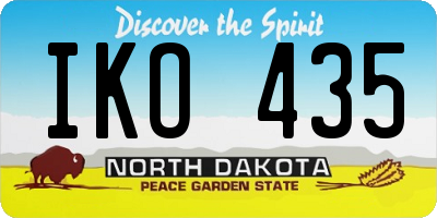 ND license plate IKO435