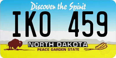 ND license plate IKO459