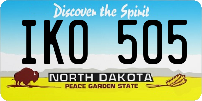 ND license plate IKO505