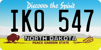 ND license plate IKO547