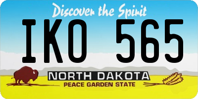 ND license plate IKO565