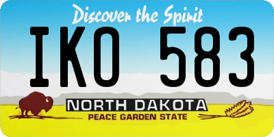 ND license plate IKO583
