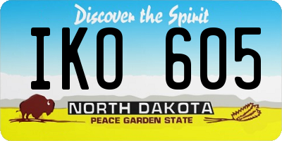 ND license plate IKO605