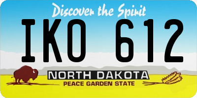 ND license plate IKO612