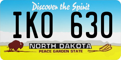 ND license plate IKO630