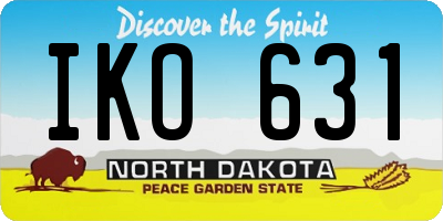ND license plate IKO631