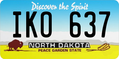 ND license plate IKO637